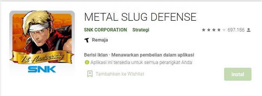 Cara download Metal Slug Defense