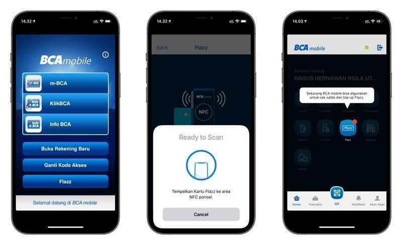 NFC iPhone di aplikasi BCA Mobile