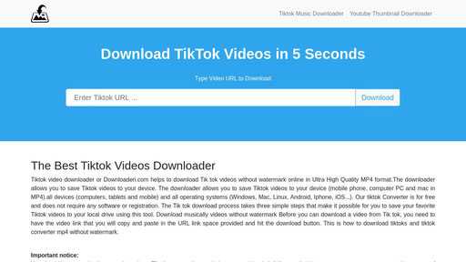 Download video Tiktok tanpa watermark dengan Downloaderi.com
